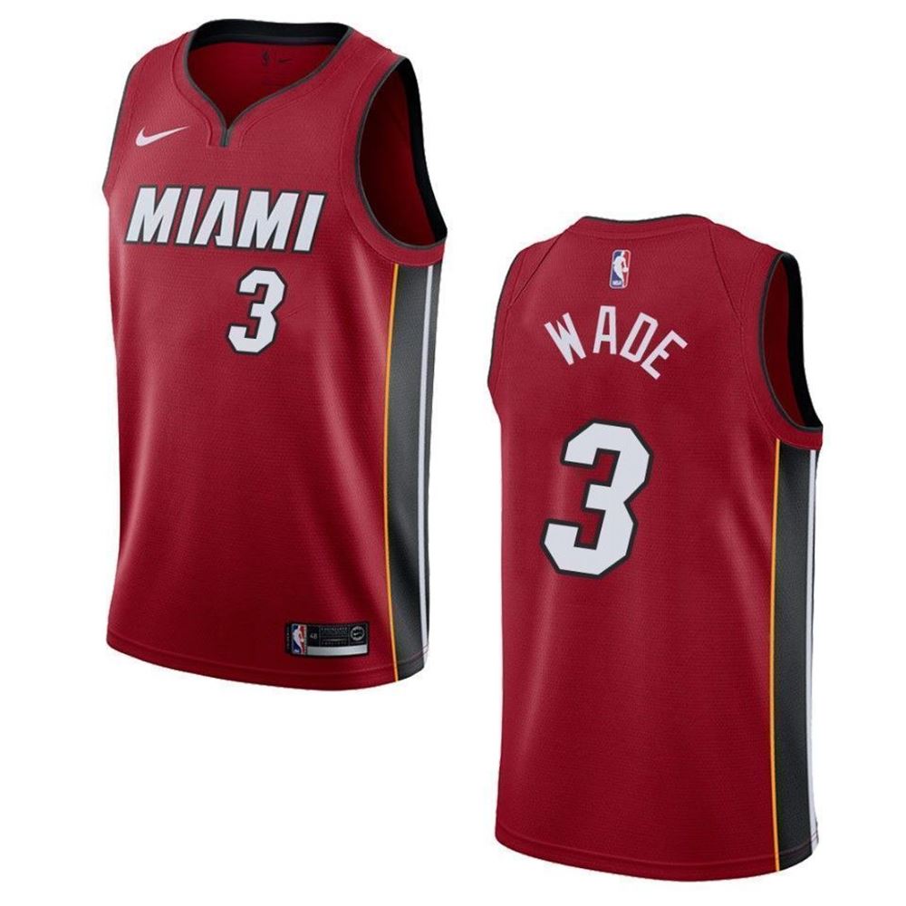 Miami Heat 3 Dwyane Wade Statement Swingman Red 3D Jersey