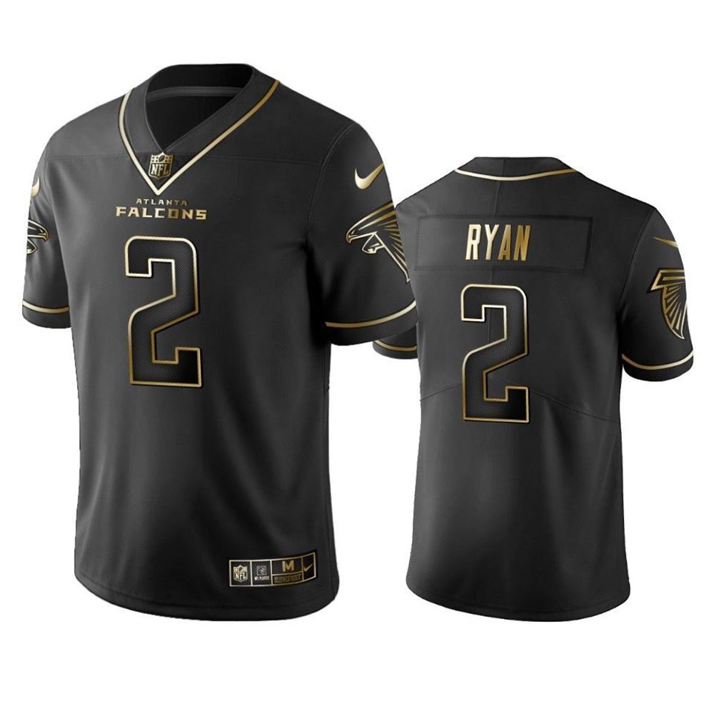 NFL 100 Commercial Matt Ryan Atlanta Falcons Black Golden Edition Vapor Untouchable Limited Jersey Mens NFL Jersey