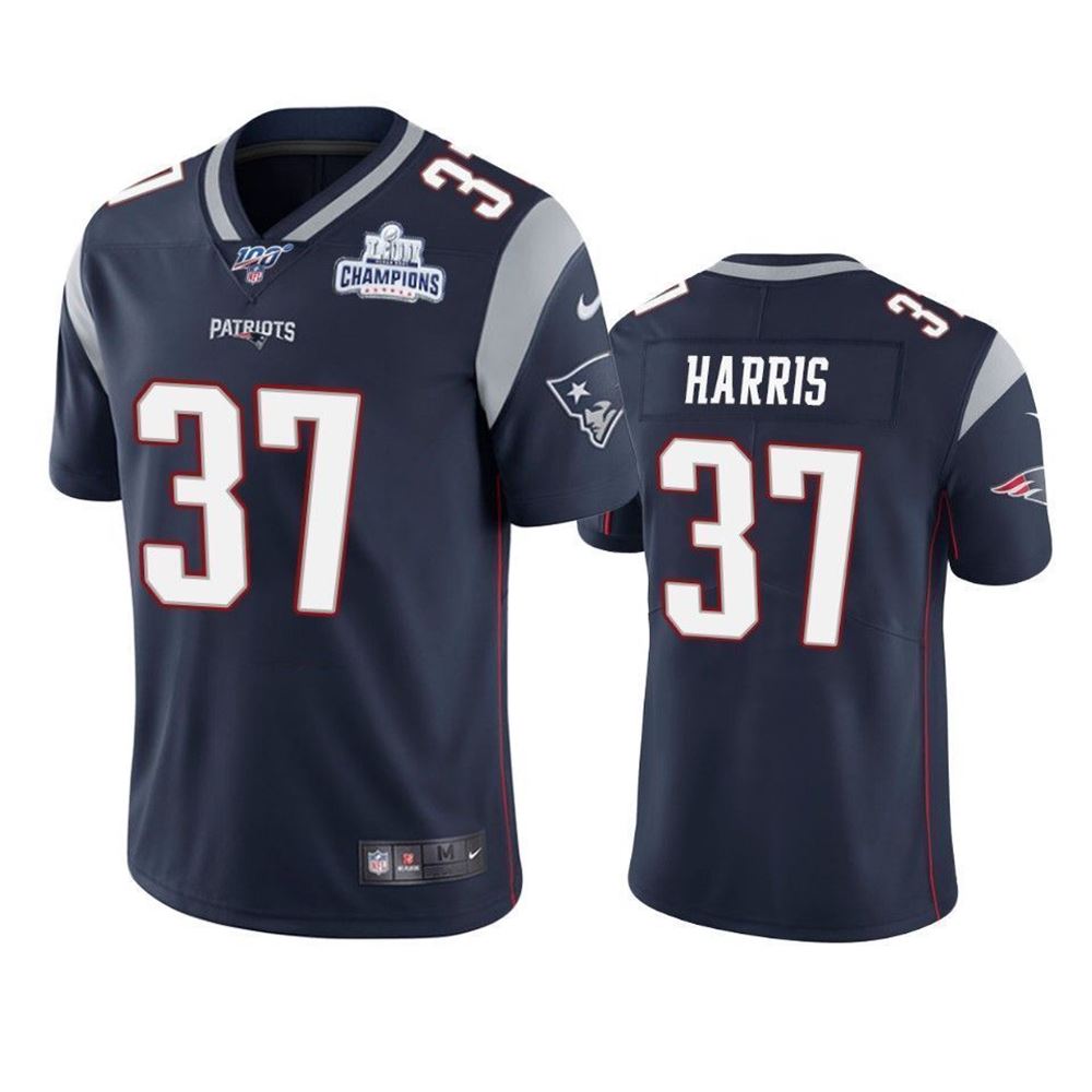 New England Patriots Damien Harris Limited Navy Super Bowl LIII Champions Mens Jersey jersey