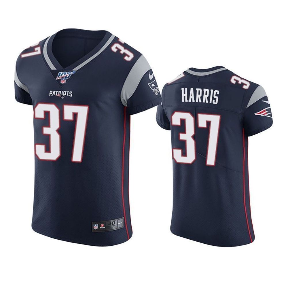 New England Patriots Damien Harris Navy 100Th Season Vapor Elite 3D Jersey eQEoa