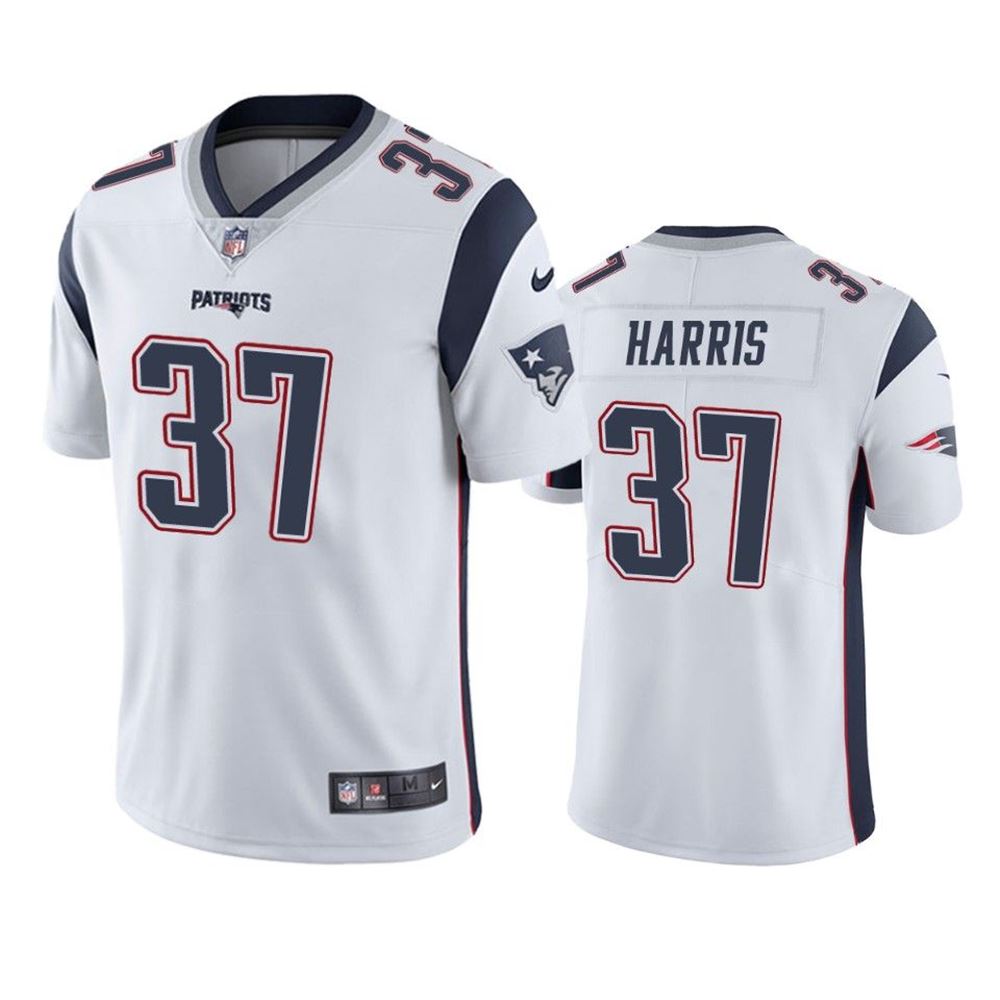 New England Patriots Damien Harris White Vapor Limited Jersey NLLg9