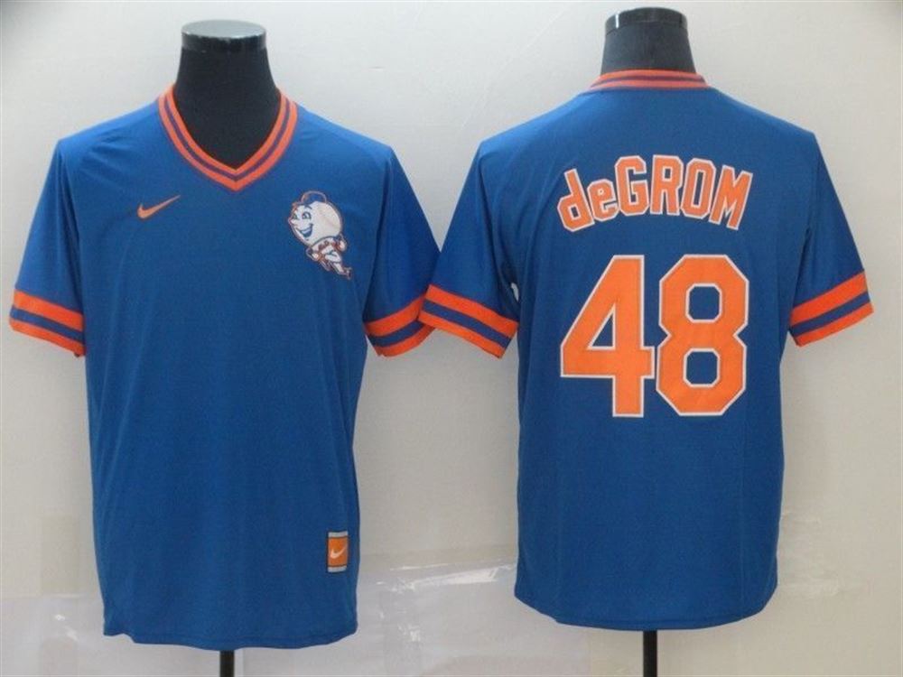 New York Mets Jacob deGrom 48 2021 MLB Blue Jersey jersey 133 style b6R0W