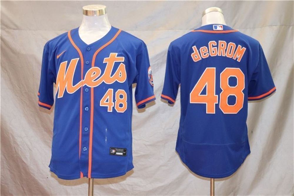 New York Mets Jacob deGrom 48 2021 MLB Blue Jersey jersey 134 style