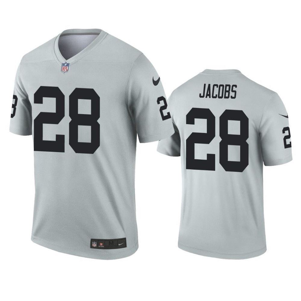Oakland Raiders Josh Jacobs 2019 Inverted Legend Silver Jersey