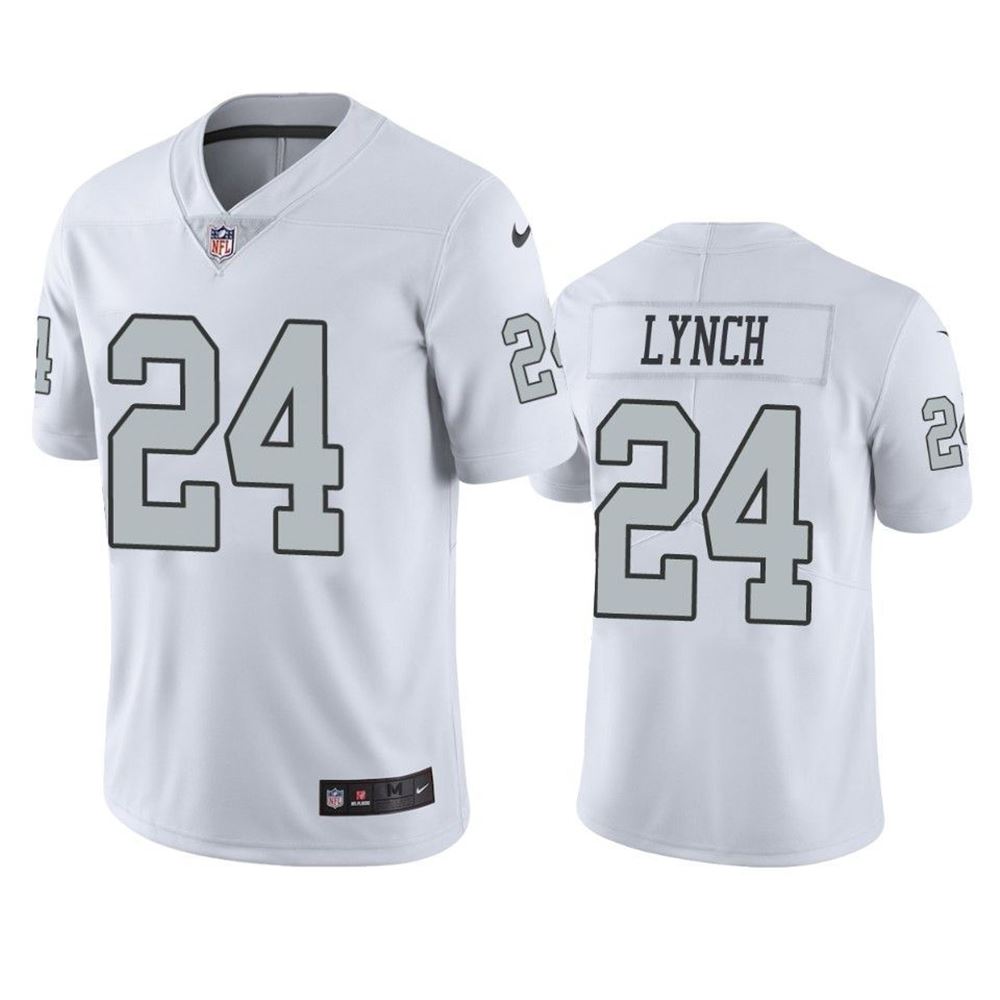Oakland Raiders Marshawn Lynch White Color Rush Limited jersey