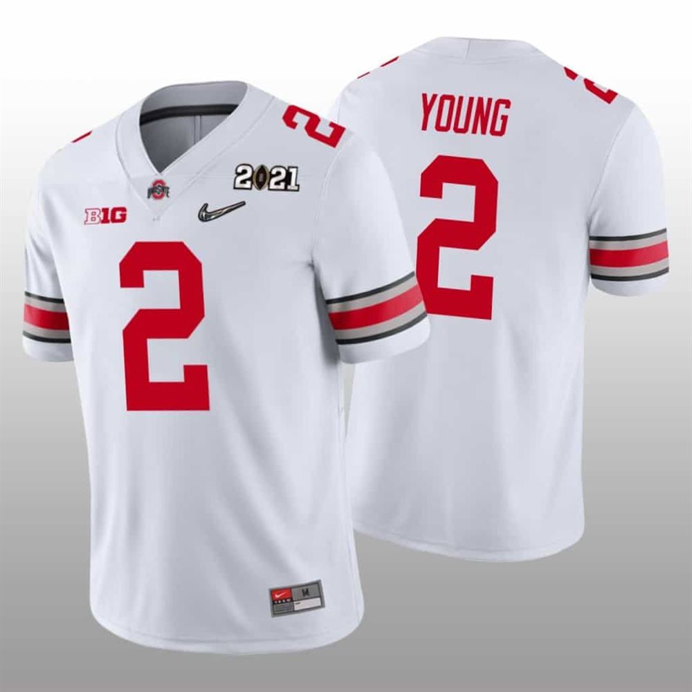 Ohio State Buckeyes White 2021 National Championship Chase Young Jersey IauBV