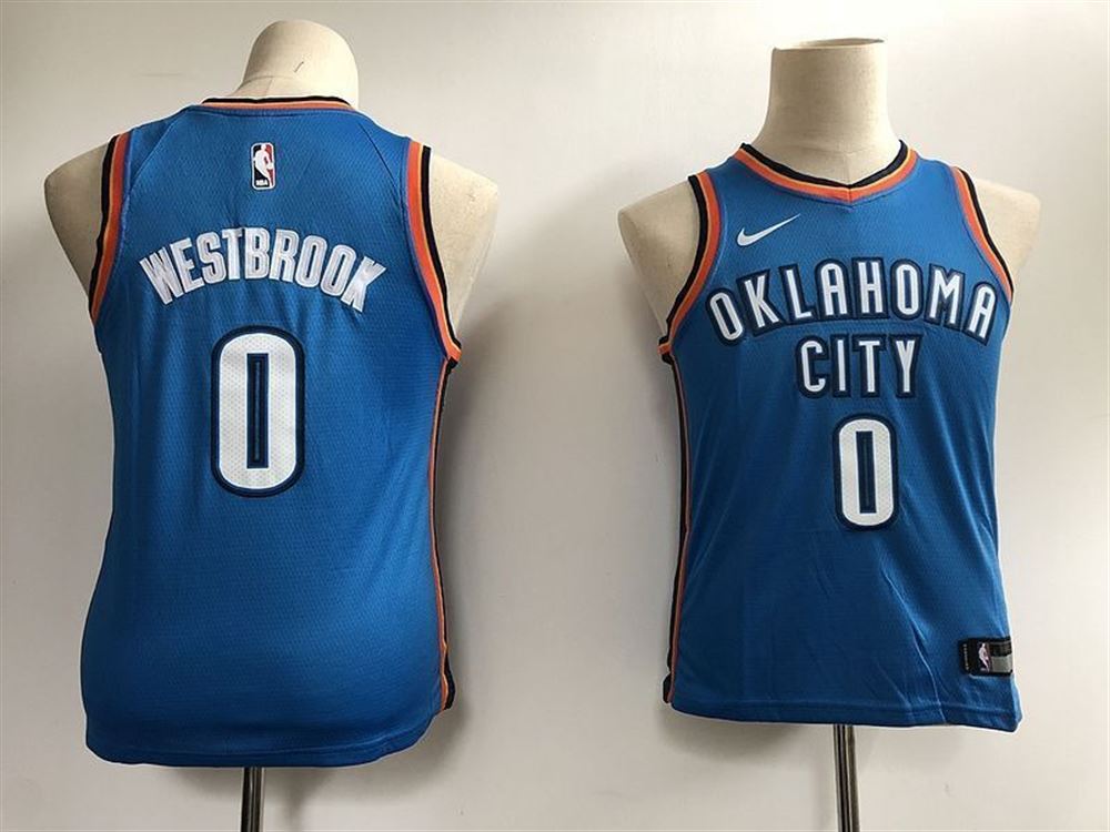 Oklahoma City Thunder Russell Westbrook 0 NBA 2021 New Arrival blue jersey