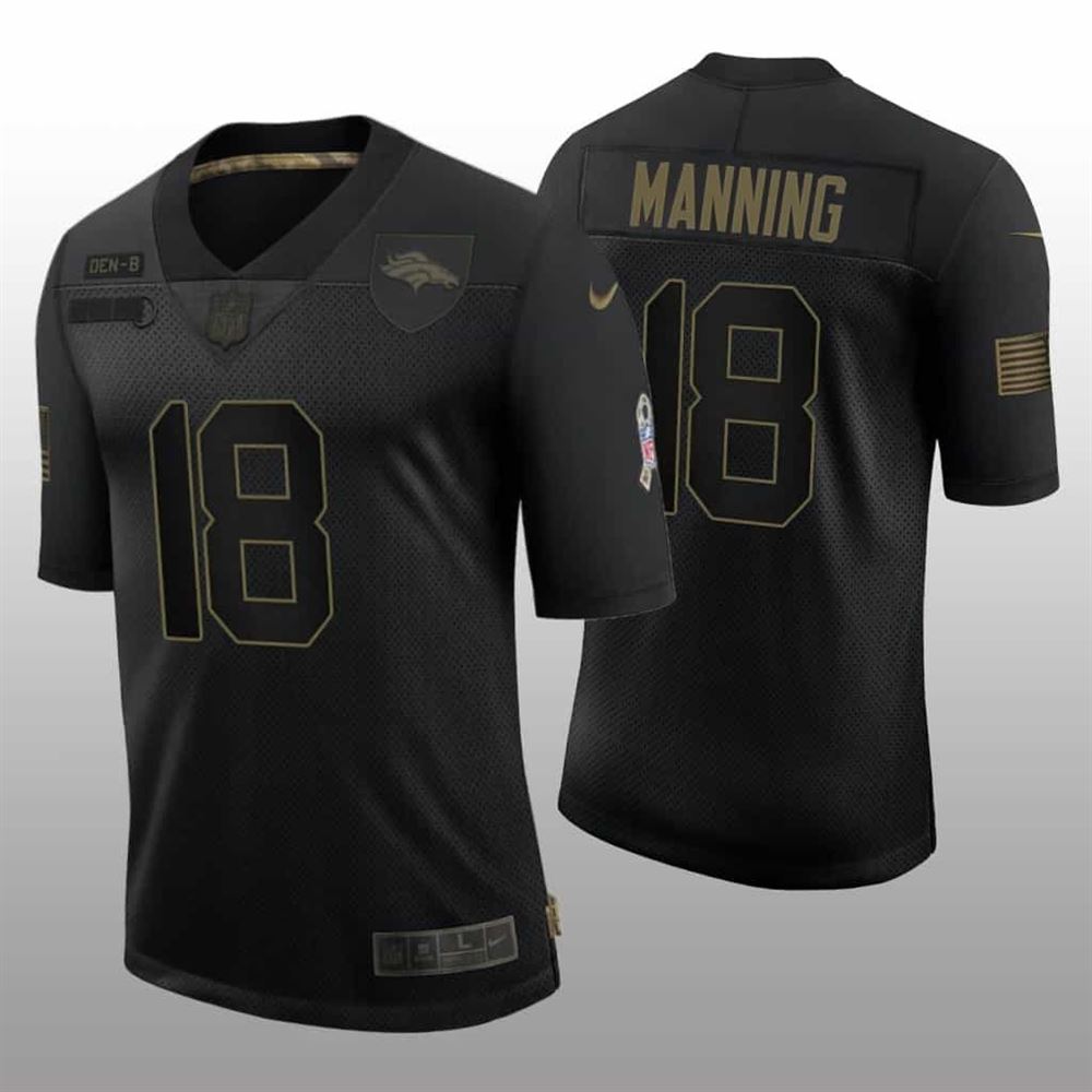 Peyton Manning Jersey Broncos Limited 2020 Salute To Service Black IZaBF