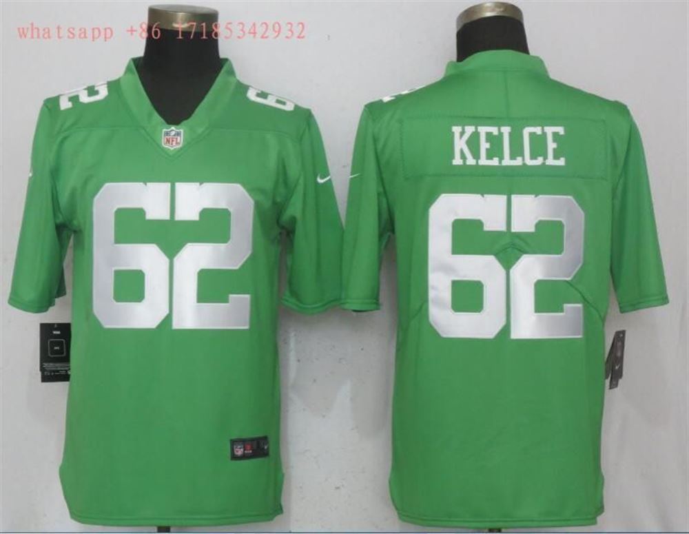 Philadelphia Eagles Jason Kelce 62 2021 NFL Green Jersey
