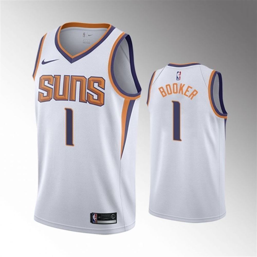 Phoenix Suns Devin Booker 1 NBA 2021 New Arrival white jersey