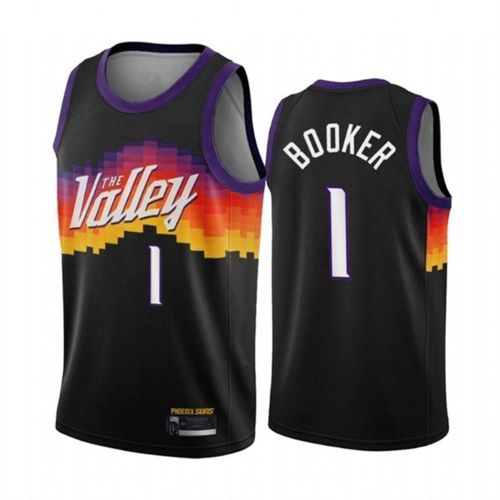 Phoenix Suns Devin Booker1 2021 NBA New Arrival Black City Edition The Valley Jersey