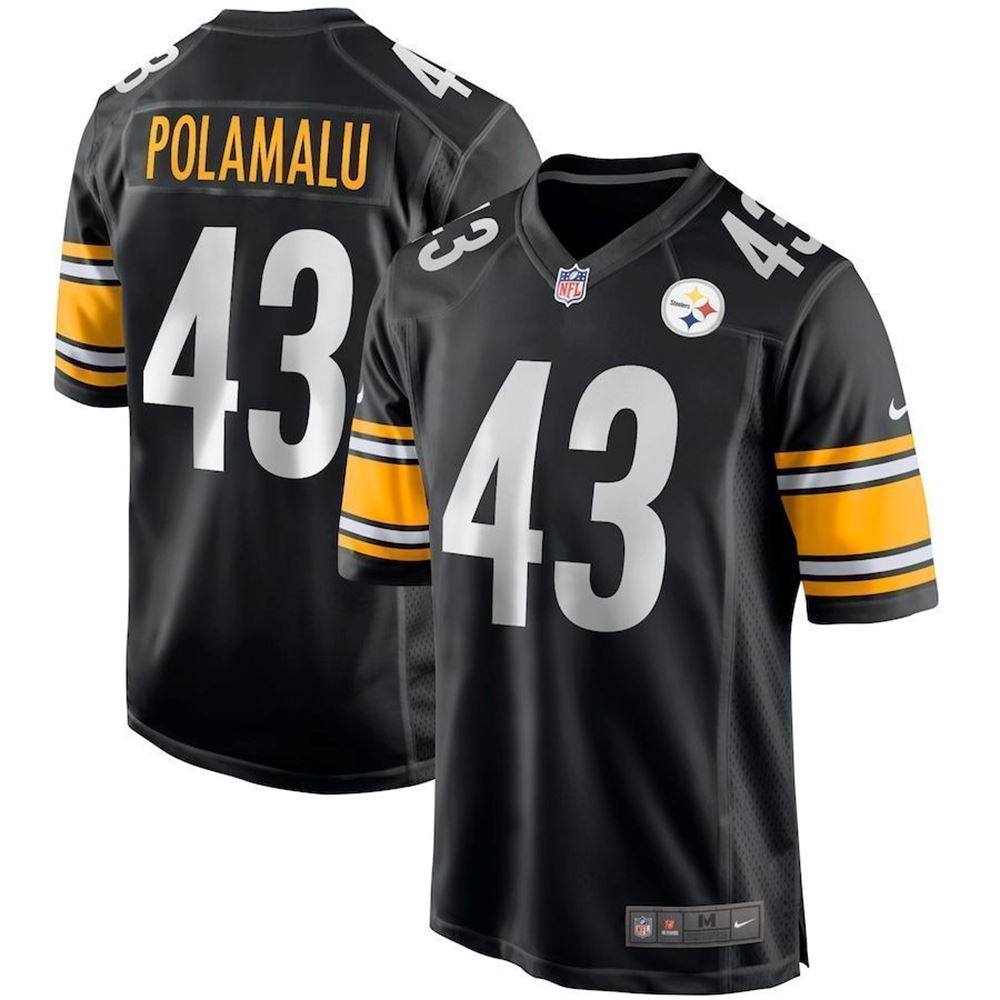 Pittsburgh Steelers Troy Polamalu Black Game Retired Player Jersey lfryh