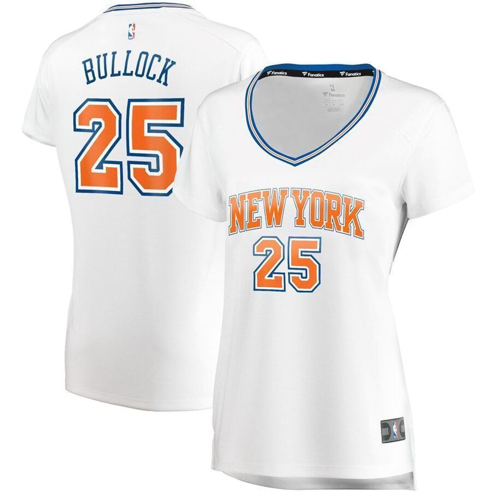 Reggie Bullock New York Knicks Fanatics Branded WoFast Break Player Replica Statement Edition White 3D Jersey wtymd