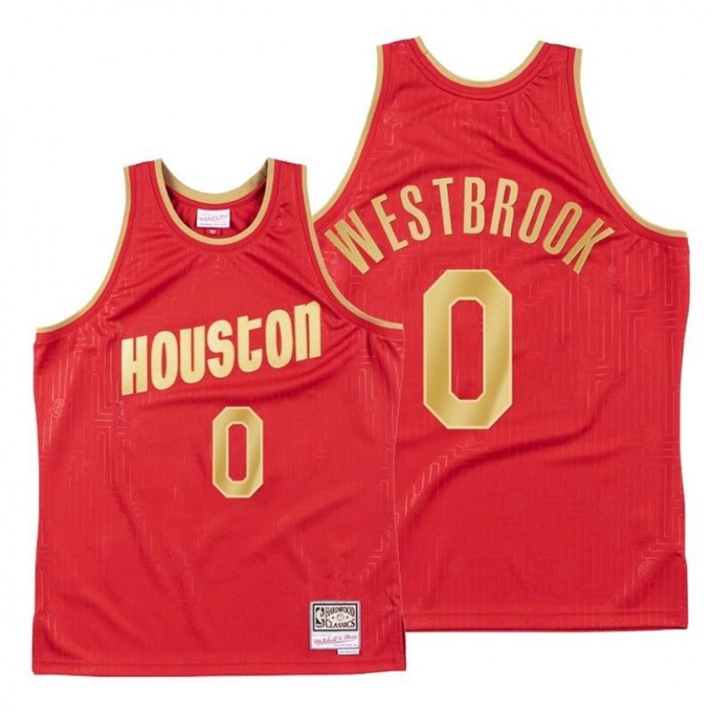 Russell Westbrook 2021 CNY Houston Rockets Red Throwback Jersey