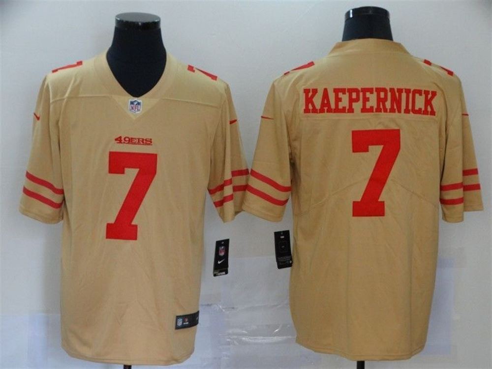 San Francisco 49Ers Colin Kaepernick 7 Nfl 2021 New Arrival Light Brown Jersey Gifts For Fans
