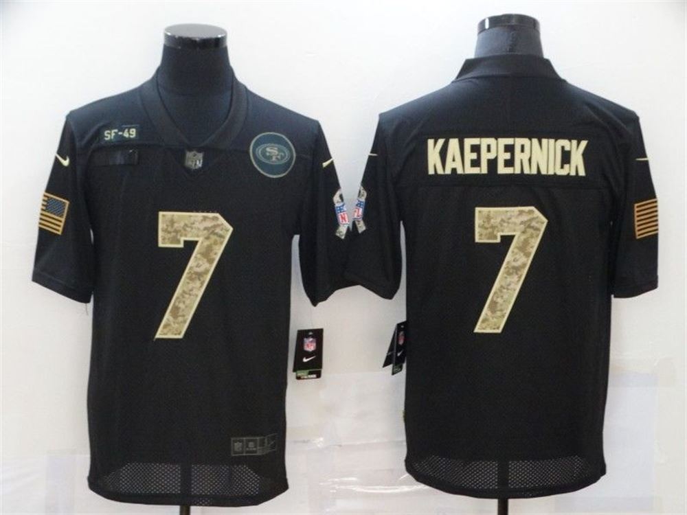 San Francisco 49ers Colin Kaepernick726 NFL 2021 Black and Camo Jersey VCYk3
