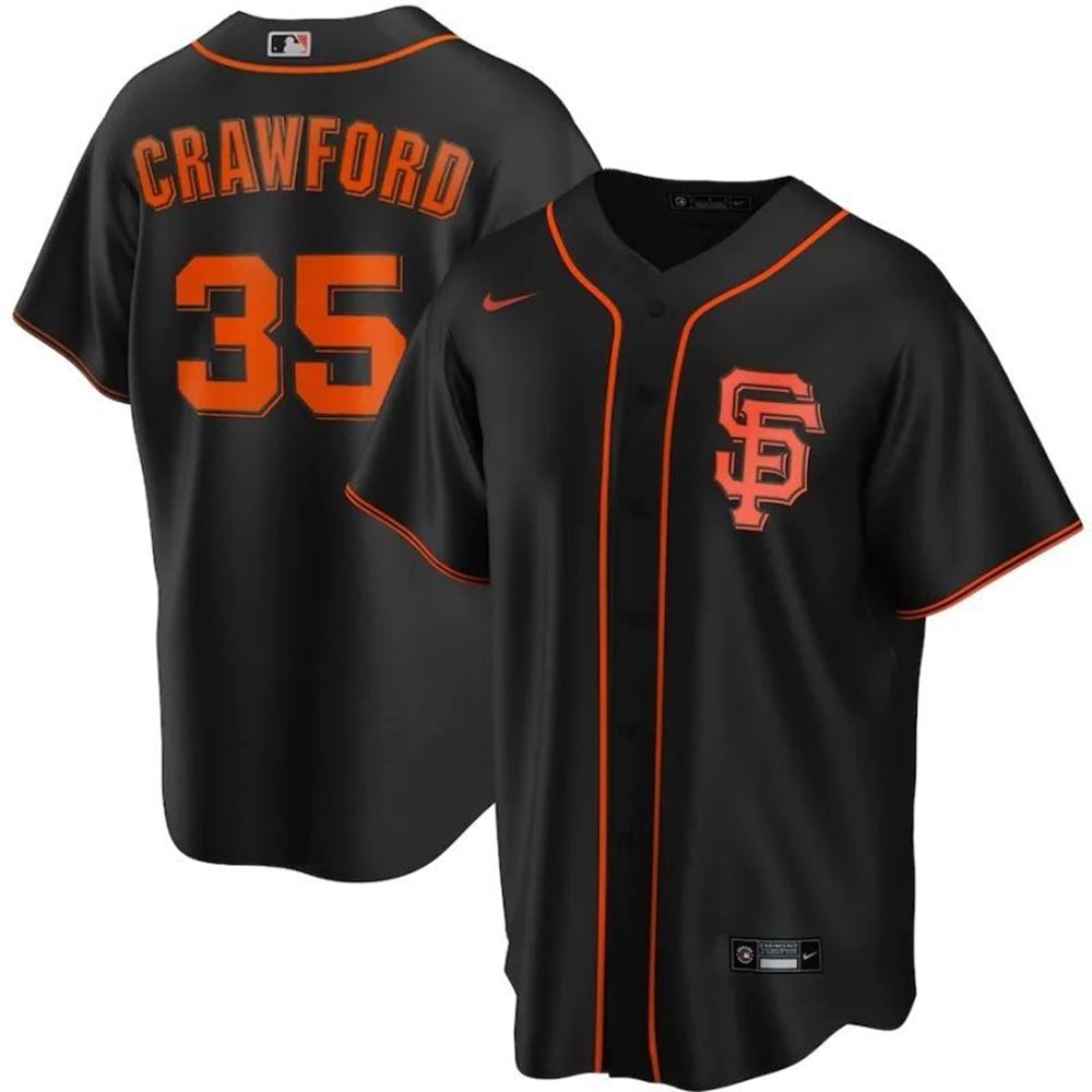 San Francisco Giants Brandon Crawford 35 Mlb 2021 New Arrival Black Jersey Gifts For Fans