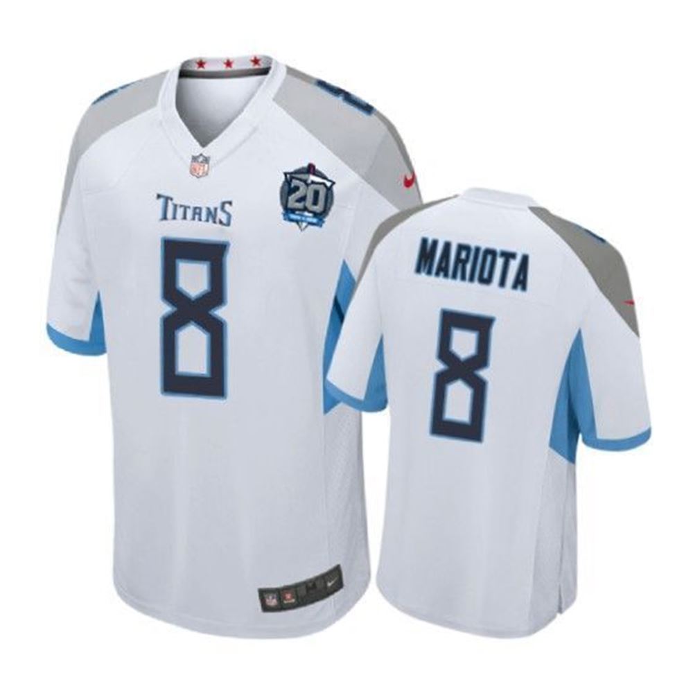 Tennessee Titans Marcus Mariota 20th Anniversary Game White Mens Jersey