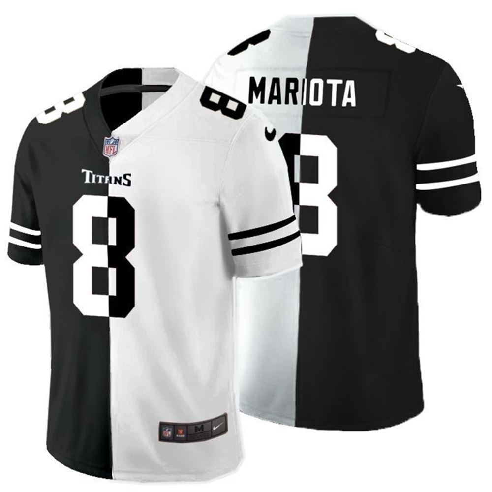 Tennessee Titans Marcus Mariota8 Nfl 2021 Black And White Jersey jersey 81OtN