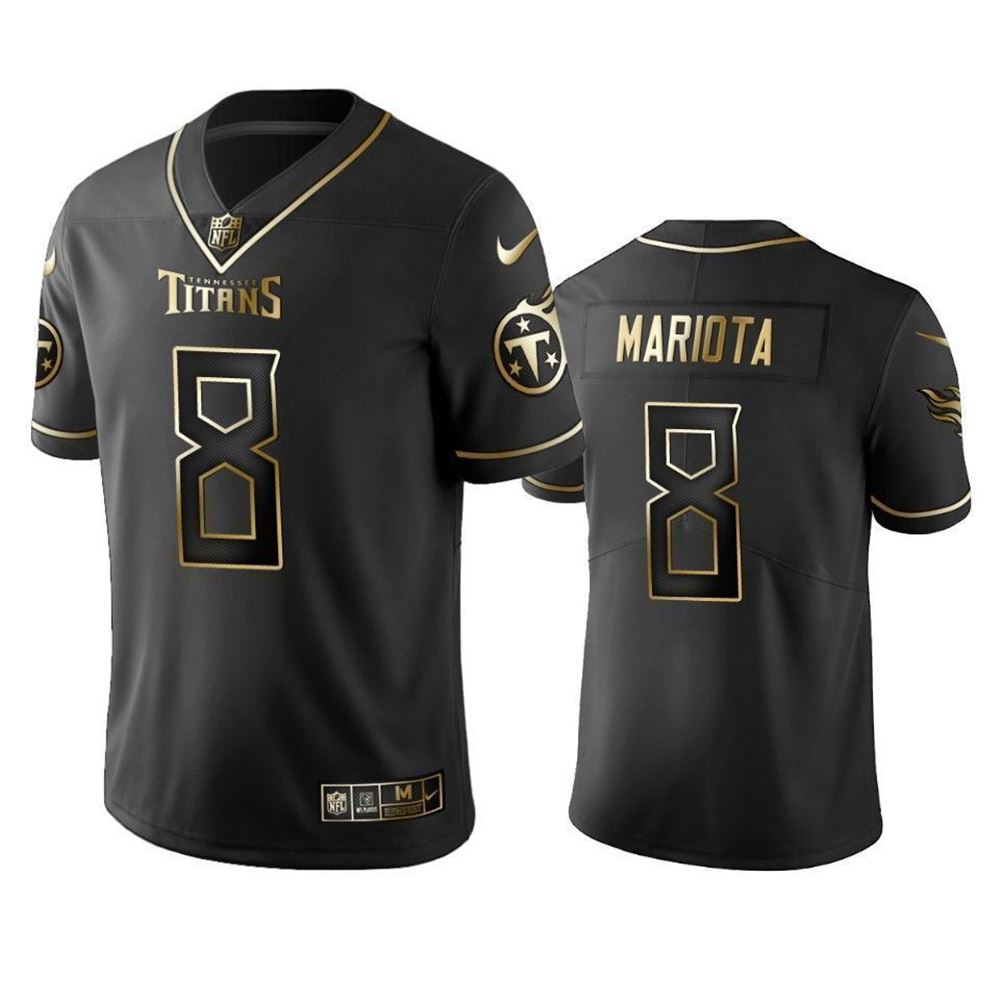 Tennessee Titans8 Marcus Mariota Black Golden Edition Mens Jersey jersey k6oq0