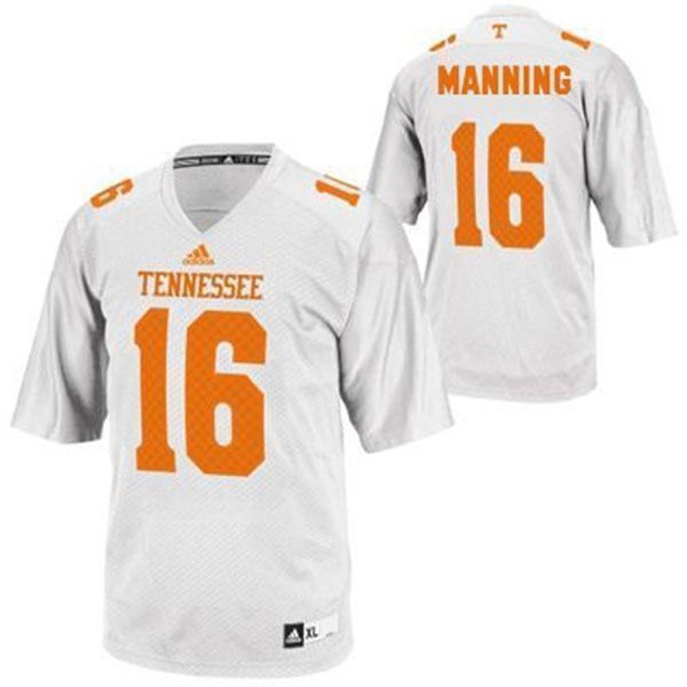 Tennessee Volunteers 16 Peyton Manning White Football 3D Jersey