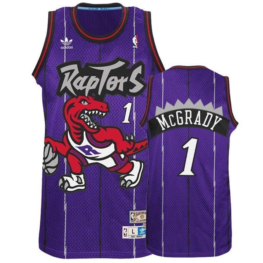 Toronto Raptors 1 Tracy McGrady Mens Hardwood Classics Purple Jersey ezJlC