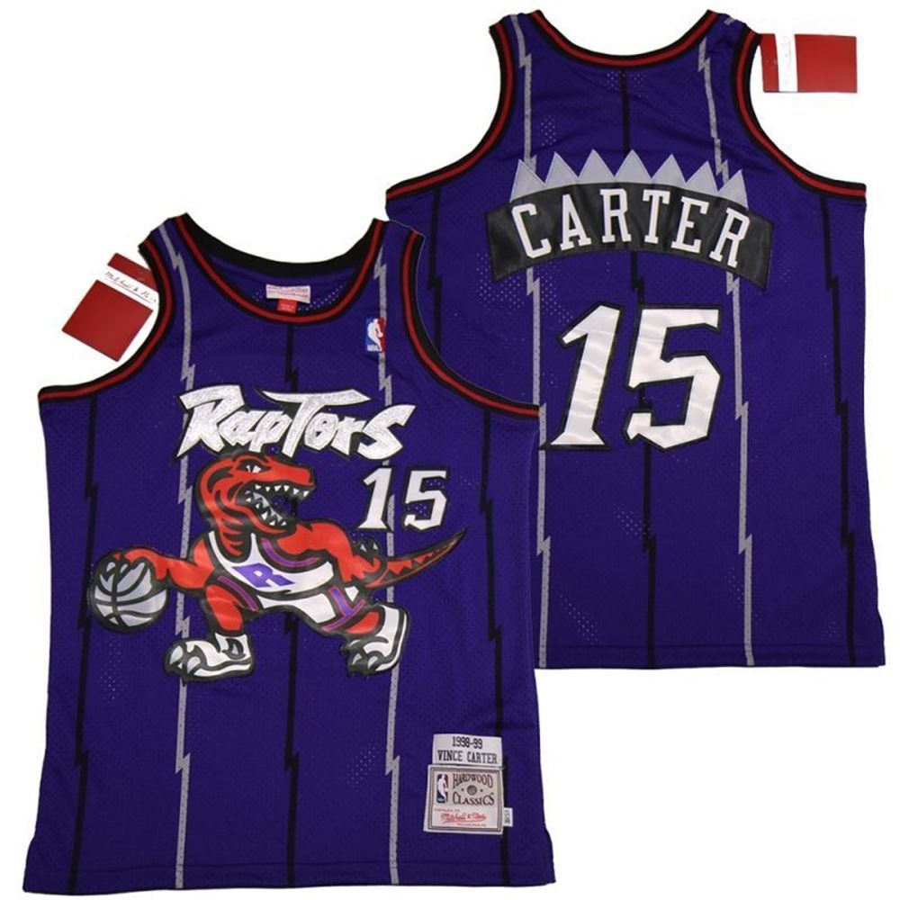 Toronto Raptors Vince Carter 15 NBA Throwback Indigo Jersey