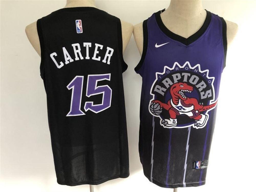 Toronto Raptors Vince Carter15 NBA Tribute New Arrival Purple Black Jersey