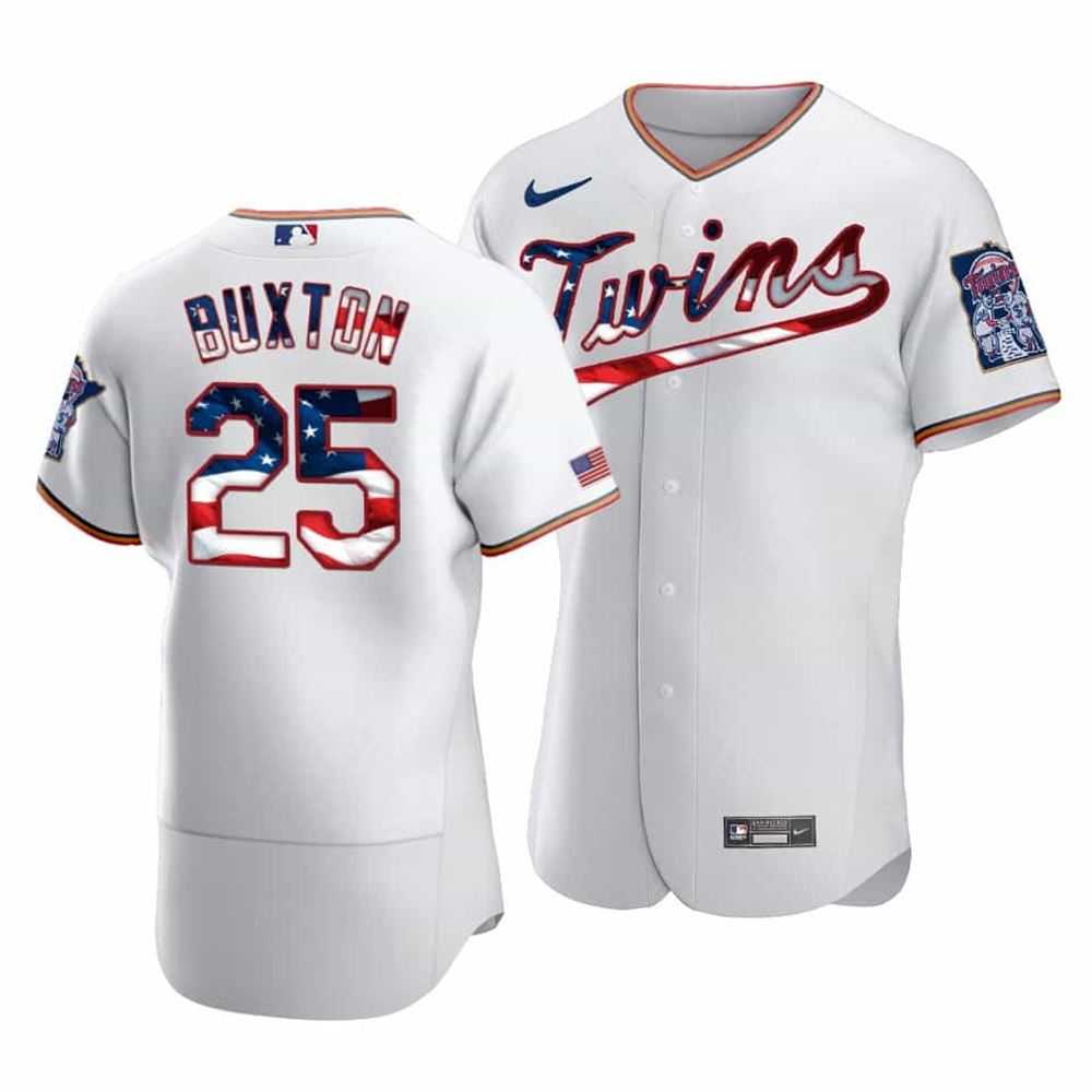 Twins Byron Buxton White Independence Day Player Jersey