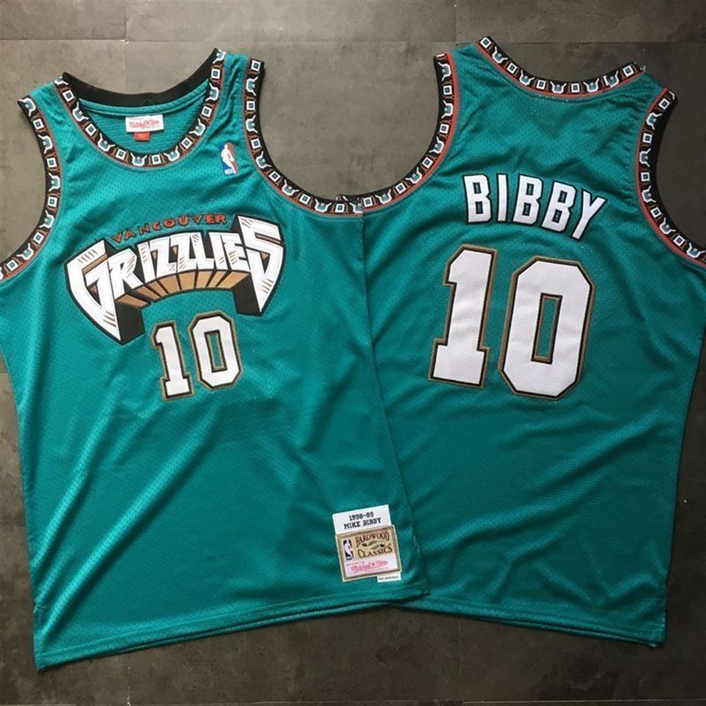 Vancouver Grizzlies Mike Bibby 10 NBA Classic Teal jersey