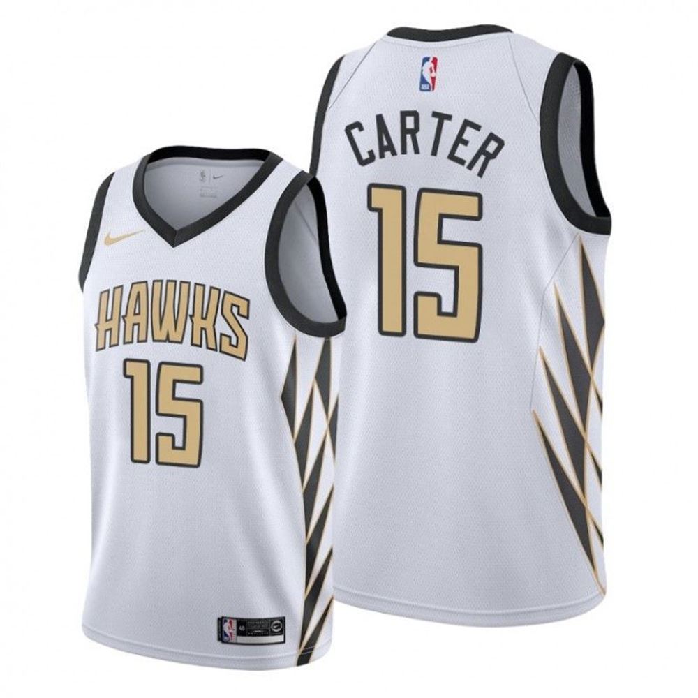 Vince Carter 15 Hawks White City Edition Jersey
