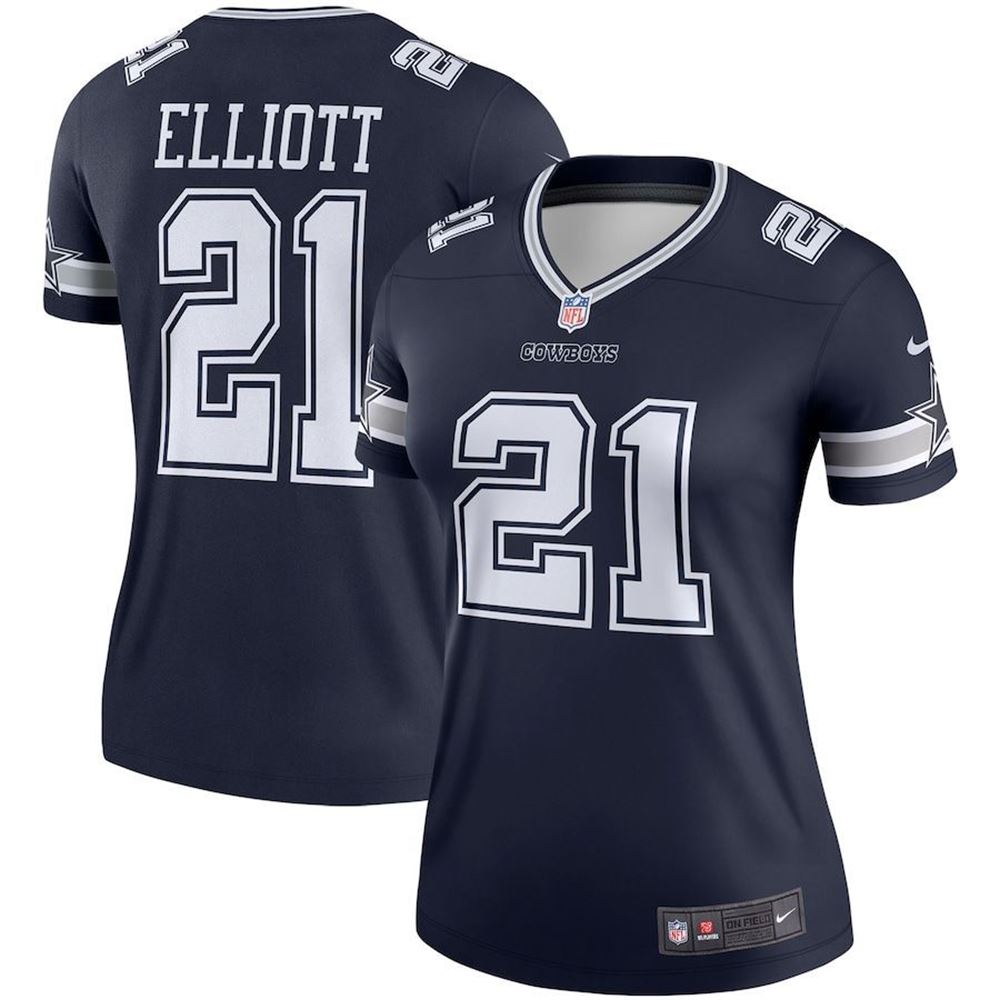 Woman Dallas Cowboys Ezekiel Elliott Navy Legend Player Jersey Gifts For Fans Emsi0