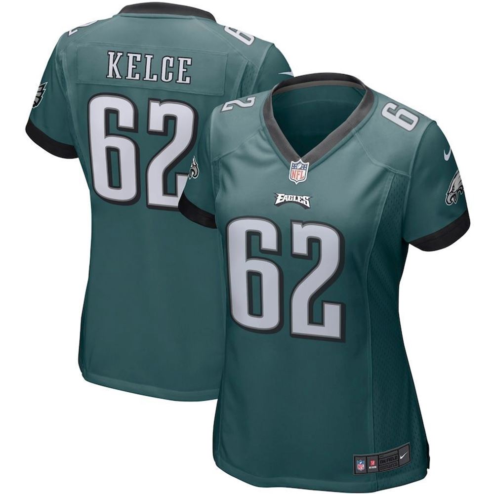 Woman Philadelphia Eagles Jason Kelce Green Game Player Jersey Gifts For Fans iIBOa
