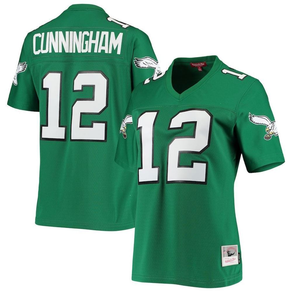 Woman Philadelphia Eagles Randall Cunningham Mitchell Ness Kelly Green 1990 Legacy Jersey Gifts For Fans
