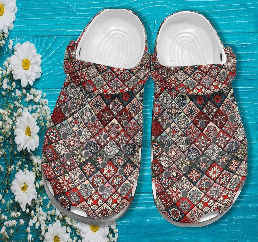 native boho vintage crocs shoes gift mother day 2022 %E2%80%93 native girl boho style crocs shoes croc clogs