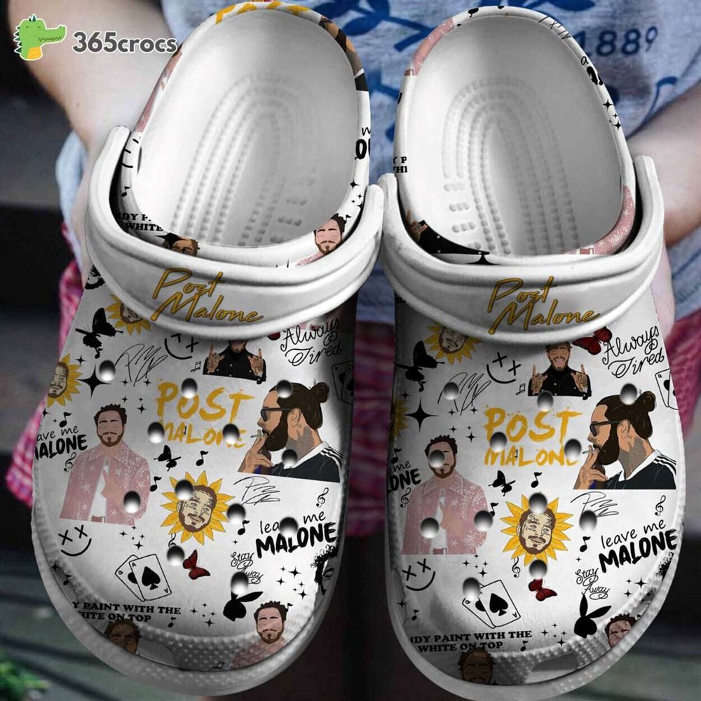 post malone themed casual crocs for laid back summer days