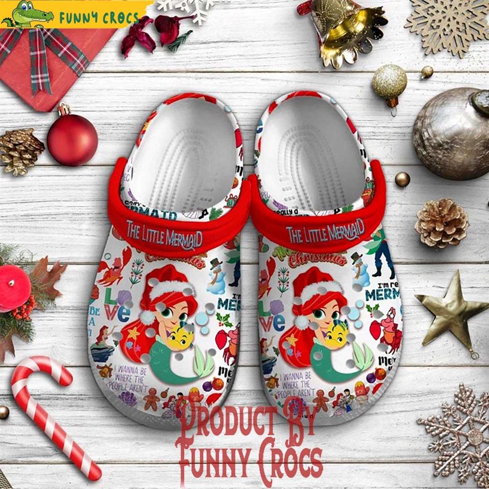 the little mermaid merry christmas crocs discover comfort and style clog shoes with funny crocs