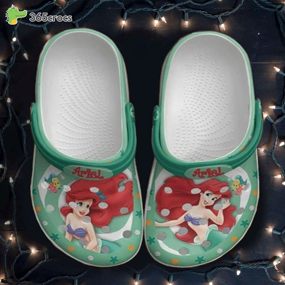 the little mermaid unique design comfortable footwear crocs clogs