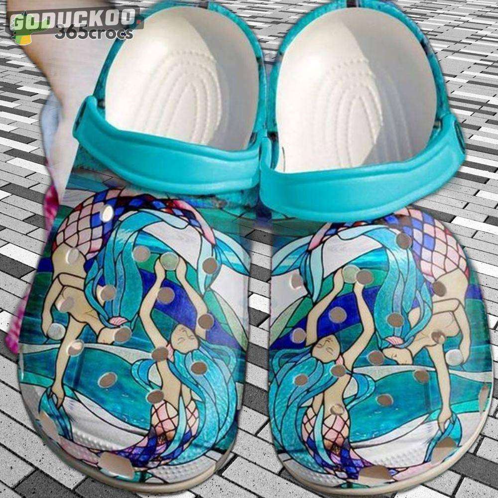 the mermaid sisters have a wonderful magical gift of beauty from ocean pretty crocs clog shoes