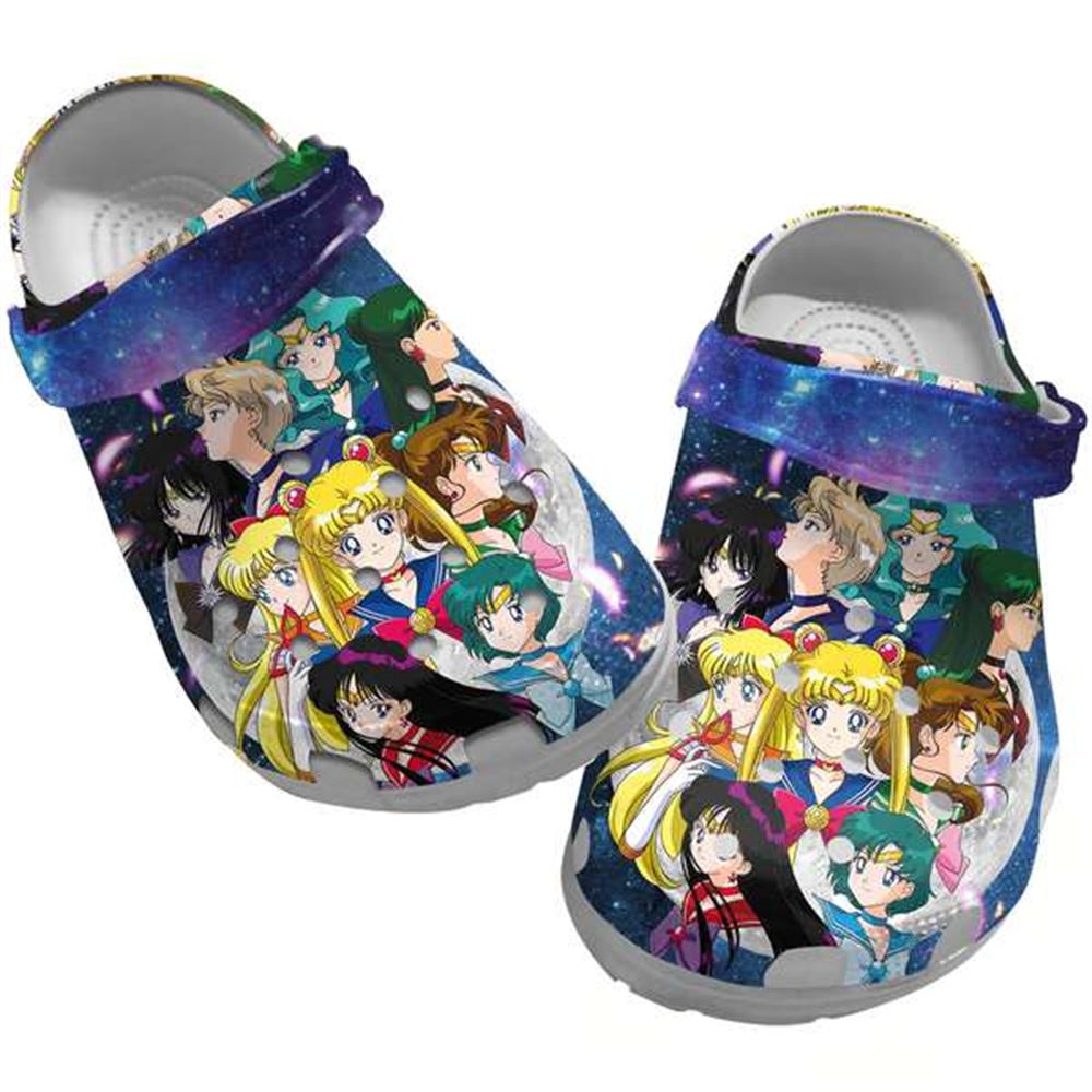 unique crocs sailor moon anime girls blue crocs cute and stylish for outdoor play