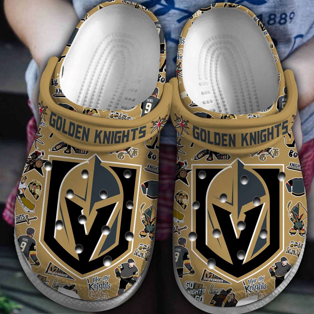 vegas golden knights nhl ice hockey sport crocs crocband clogs shoes