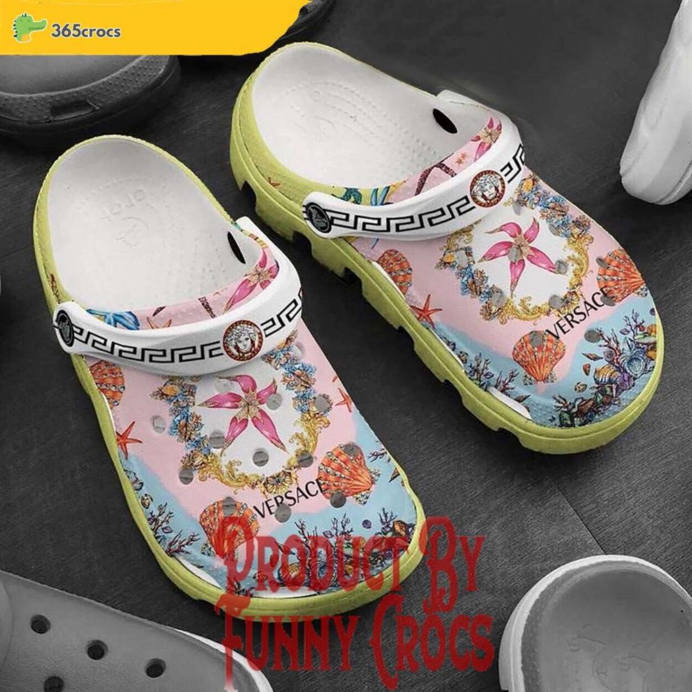 versace ocean flowers colorful crocs clogs embrace stylish comfort shoes