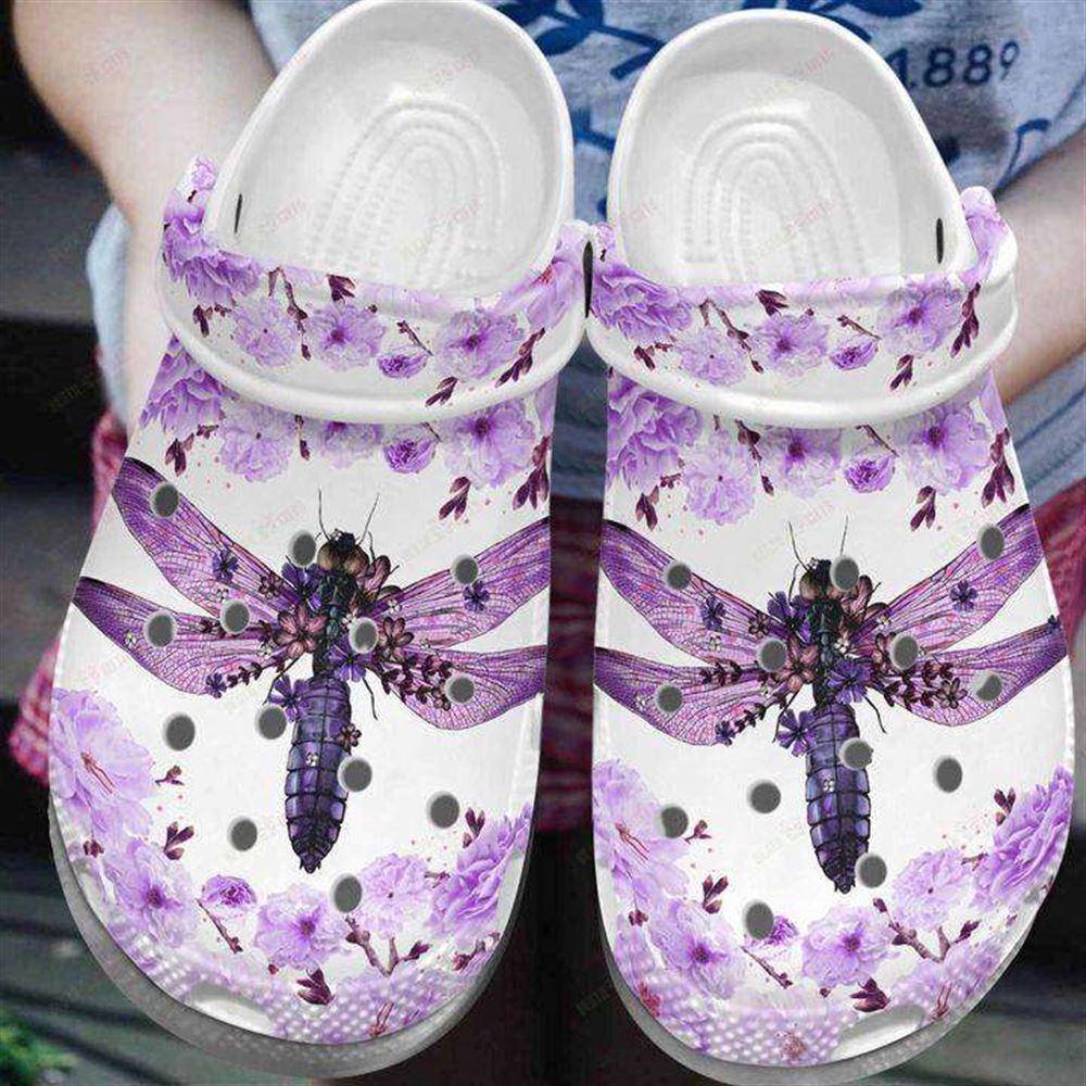 white sole gorgeous dragonfly crocs classic clogs shoes