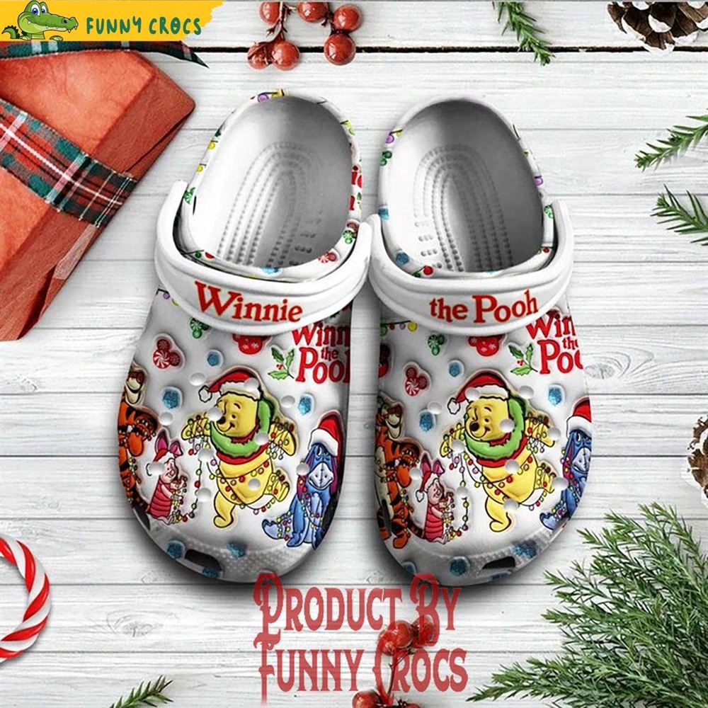 winnie the pooh friends christmas crocs shoes discover comfort and style clog shoes with funny crocs