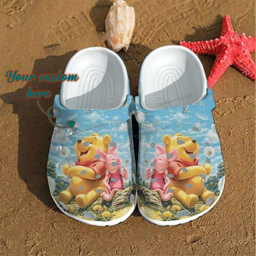 winnie the pooh piglet comfy crocs footwear kids cartoon shoes gift
