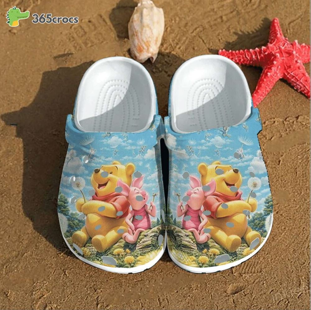 winniethepooh theme durable comfortable design crocs clog shoes