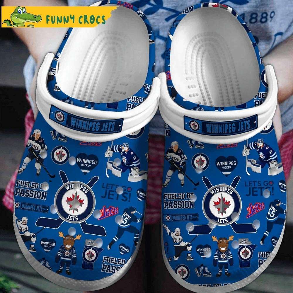 winnipeg jets nhl dark blue crocs clog shoes discover comfort and style clog shoes with funny crocs