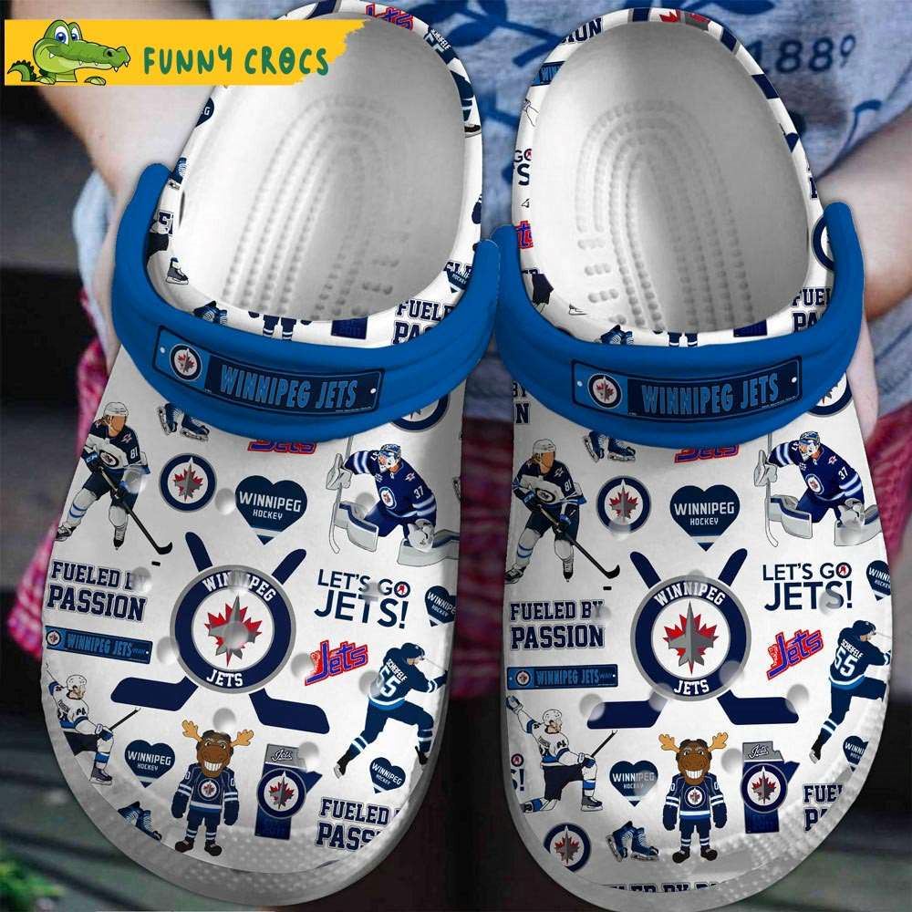 Winnipeg Jets Nhl White Crocs Clog Shoes - Discover Comfort And Style Clog Shoes With Funny Crocs