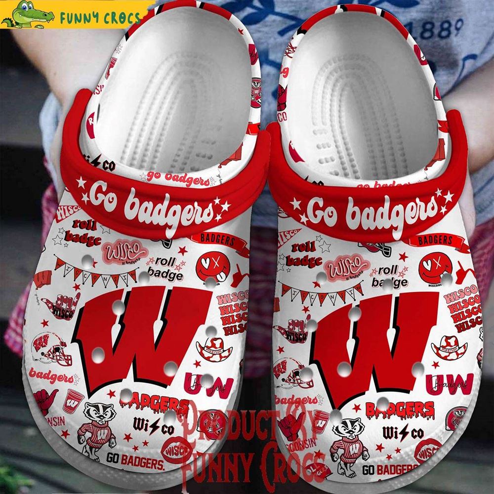 wisconsin badgers ncaa crocs discover comfort and style clog shoes with funny crocs