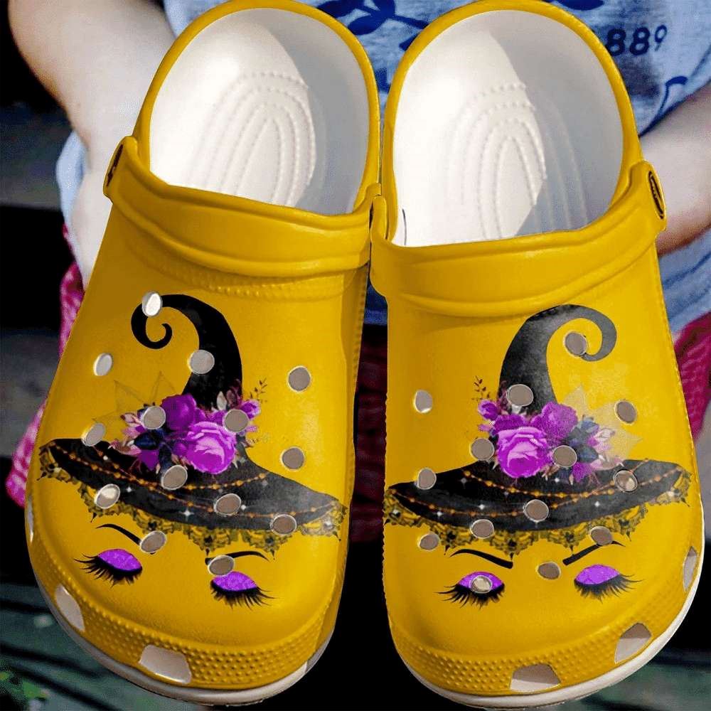 witch hat fashion style rubber crocs clog shoes comfy footwear